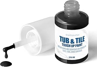 Cocomfix Tub and Tile Paint - Black Porcelain Touch Up Paint for Scratches & Chips on Porcelain, Acrylic, Fiberglass Tubs, Sinks, Tiles and Toilets (Semi-Gloss)