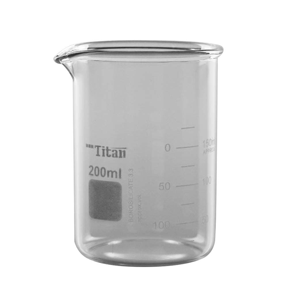 Tansoole Low Form Beaker, Printed Graduations, 200mL Capacity, Pack of 12