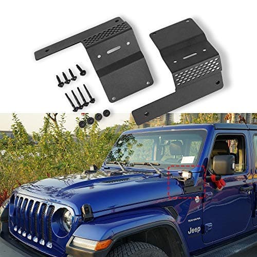 HEQIANG One Pair A Pillar Mount Brackets for LED Light Bar Work Lights Fit Jeep Wrangler JL 2018-2019 No Drilling Required