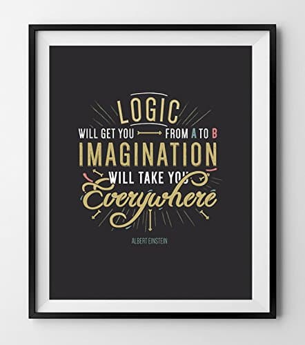 "Logic will get you from A to B. Imagination will take you everywhere." Motivational and inspirational poster.