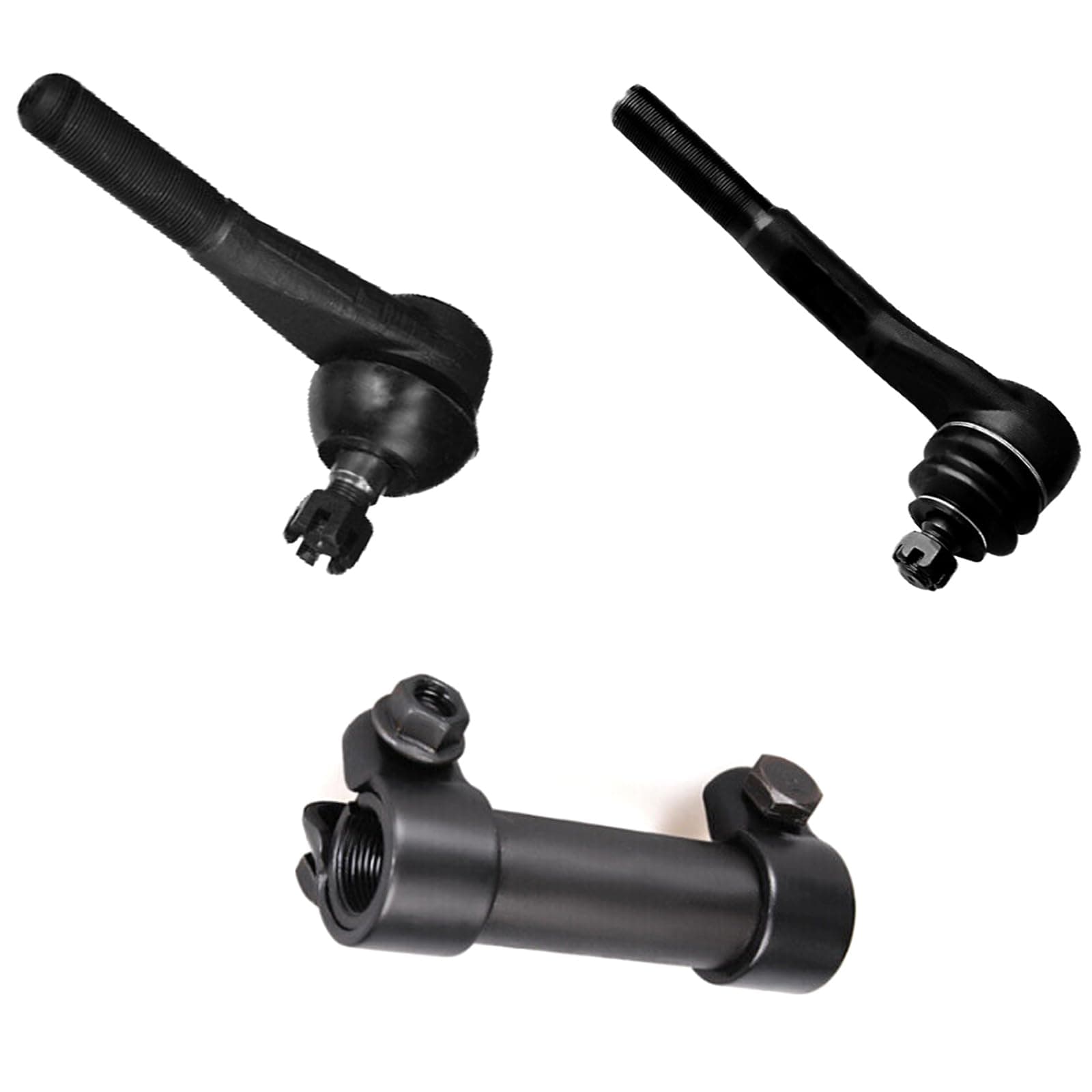 3PC Outer Steering Drag Link + Drag Link at Pitman Arm + Drag Link Adjusting Sleeve Pitman Arm to Steering Arm for Chevy Blazer K10 K20 K30, for GMC Jimmy K15 K25 K35 ES2026R ES2027L ES362S