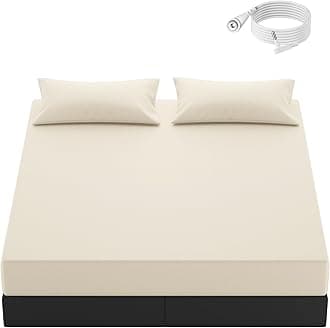 Grounding Sheets Queen Size, 10% Pure Silver Fiber + 90% Organic Cotton, Grounded Sheet Earth Connected Bedding Fitted Earth Sheets with Grounding Cord (White, Queen)