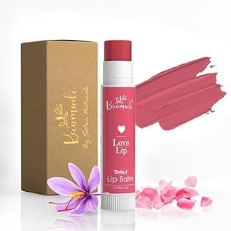 Kaumudi Handmade & 100% Natural 3in1 Lip Balm (Lip Tint | Cheek Tint | Eye Shadow) made with Rose & Saffron Essential oil | Best for Dry, Damaged & Chapped Lips | Hydrates & Moisturizes (Love Lip)