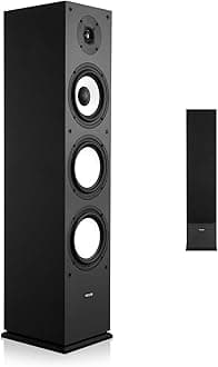 Passive Floorstanding Speaker, 2-Way, Floor-Standing Tower Speaker with 1-Inch Tweeter, 6.5-Inch Woofer, 200W Peak, 70Hz–20kHz Frequency Response, Durable MDF Enclosure, for Home Audio, Single