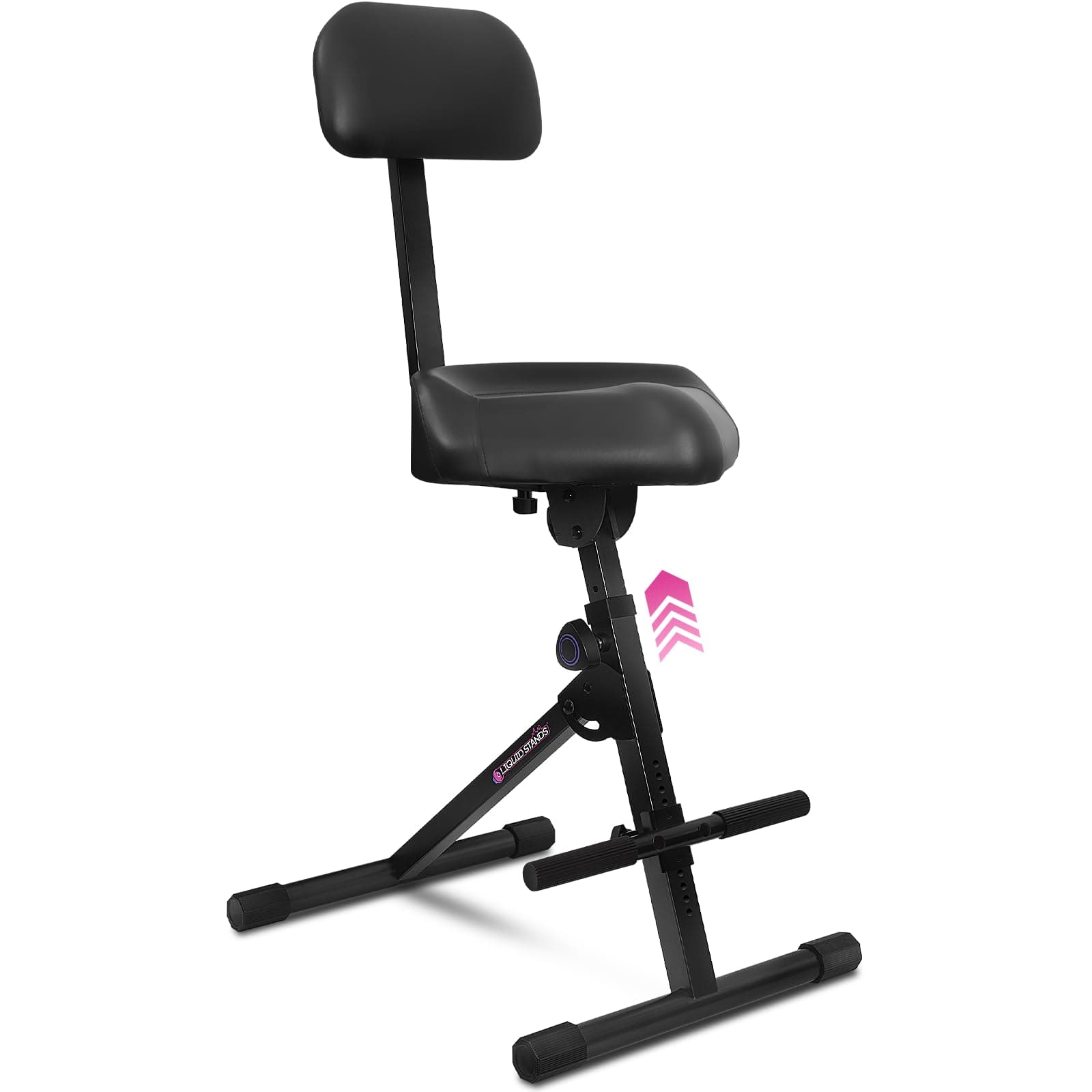 Guitar Stool Adjustable Stool - Standard Musician Drum Throne with Backrest - Guitar Seat Drum Seat, Musician Chair, Chair for Adults, Kids, Drummer and Guitarist