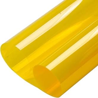 HOHOFILM 23.6"x78.7" Colored Window Film Clear Decorative Glass Tint Sun Blocking Heat Control Self Adhesive Window Tint for Building Residential(Yellow)