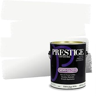 Prestige Paints Exterior Paint and Primer In One, 1-Gallon, Semi-Gloss, Comparable Match of Valspar* Ultra White*