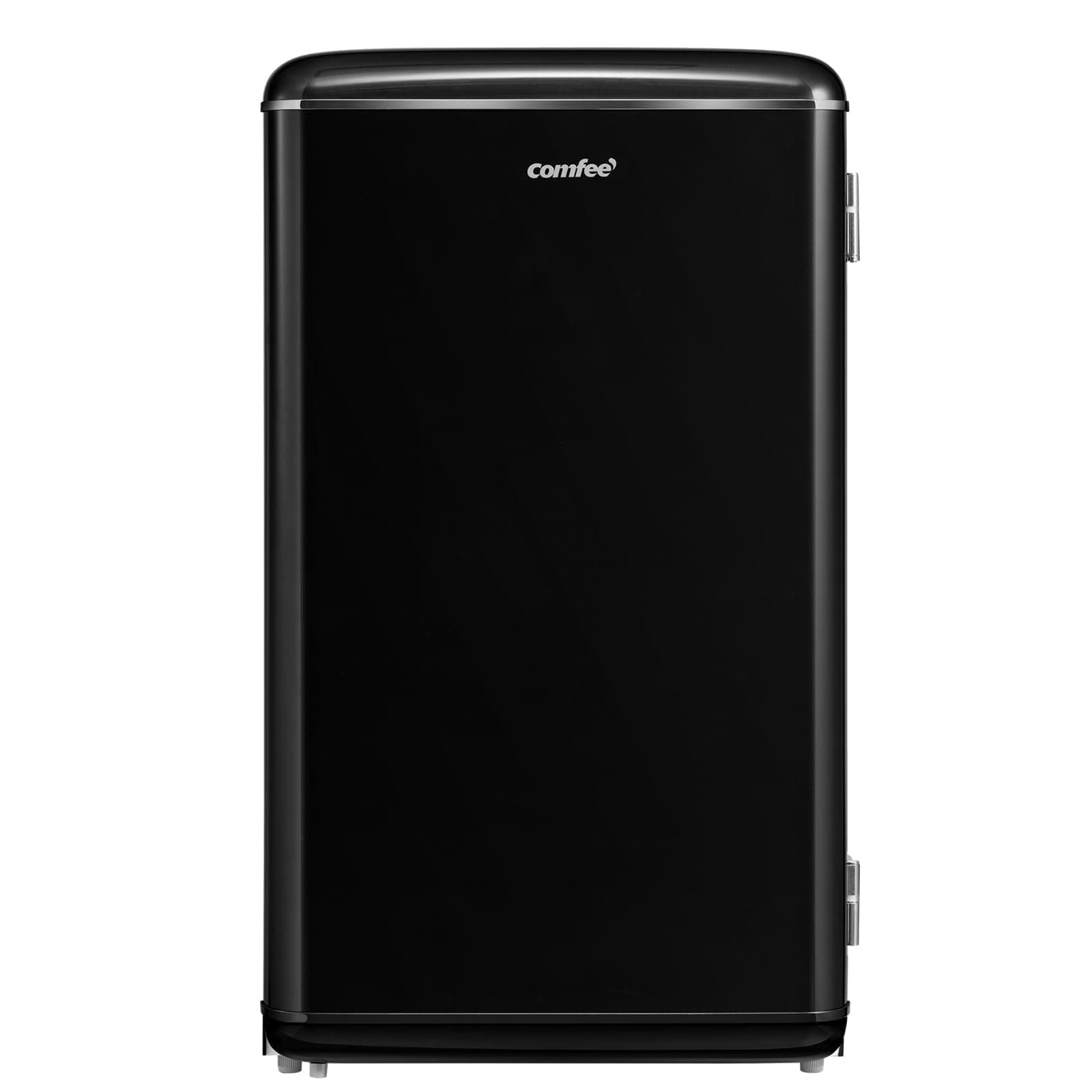 COMFEE' RCD93BL2UKRT(E) Under Counter Fridge, 93L Retro Freestanding Refrigerator with Cooler Box, Adjustable Thermostat, Removable Glass Shelves, Interior Light, Black