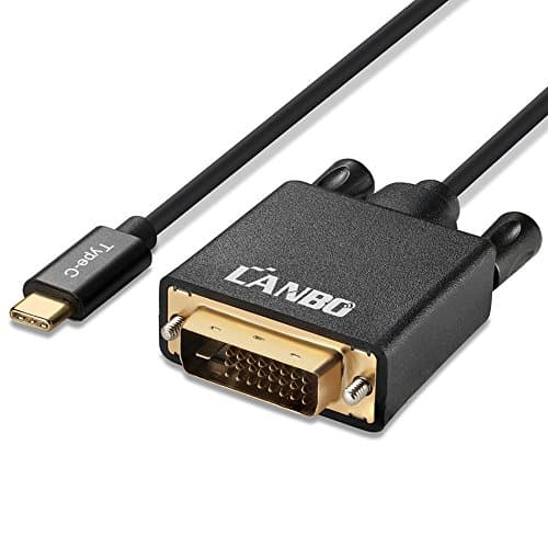 USB-C to DVI Cable, Thunderbolt 3 to DVI Adapter 6FT with 1080P FHD for MacBook Pro(2015,2016,2017/Samsung S9 S8 Plus/Chromebook Pixel/Dell XPS 13/Yoga 920 and More