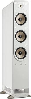 Polk Audio Signature Elite ES60 Tower Speaker - Hi-Res Certified, Dolby Atmos & DTS:X Compatible, 1" Tweeter & Three 6.5" Woofers, Power Port Technology for Effortless Bass, Elegant White-Washed