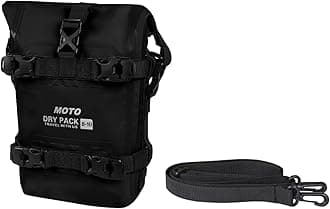 Motorcycle Tail Bag Front Bumper Bag, 10L Roll-top Waterproof Motor Saddle Panniers Luggage Bags for Motorcy-Black(10L)