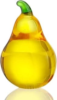 Crystal Pear Figurines Collectibles Glass Fruits Decor for Office Tabletop Centerpiece Art Crystal Paperweights Glass Fruits Decoration for Mum
