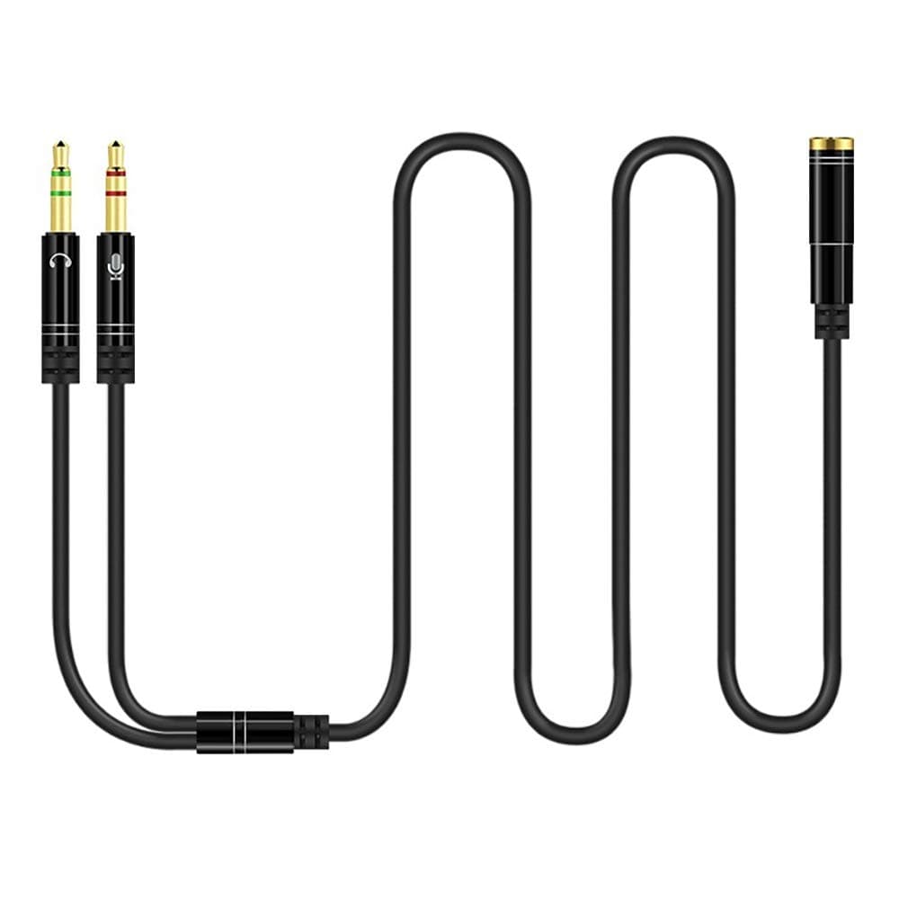 3.5mm Headphone and Microphone Plug Splitter(Black 100CM)