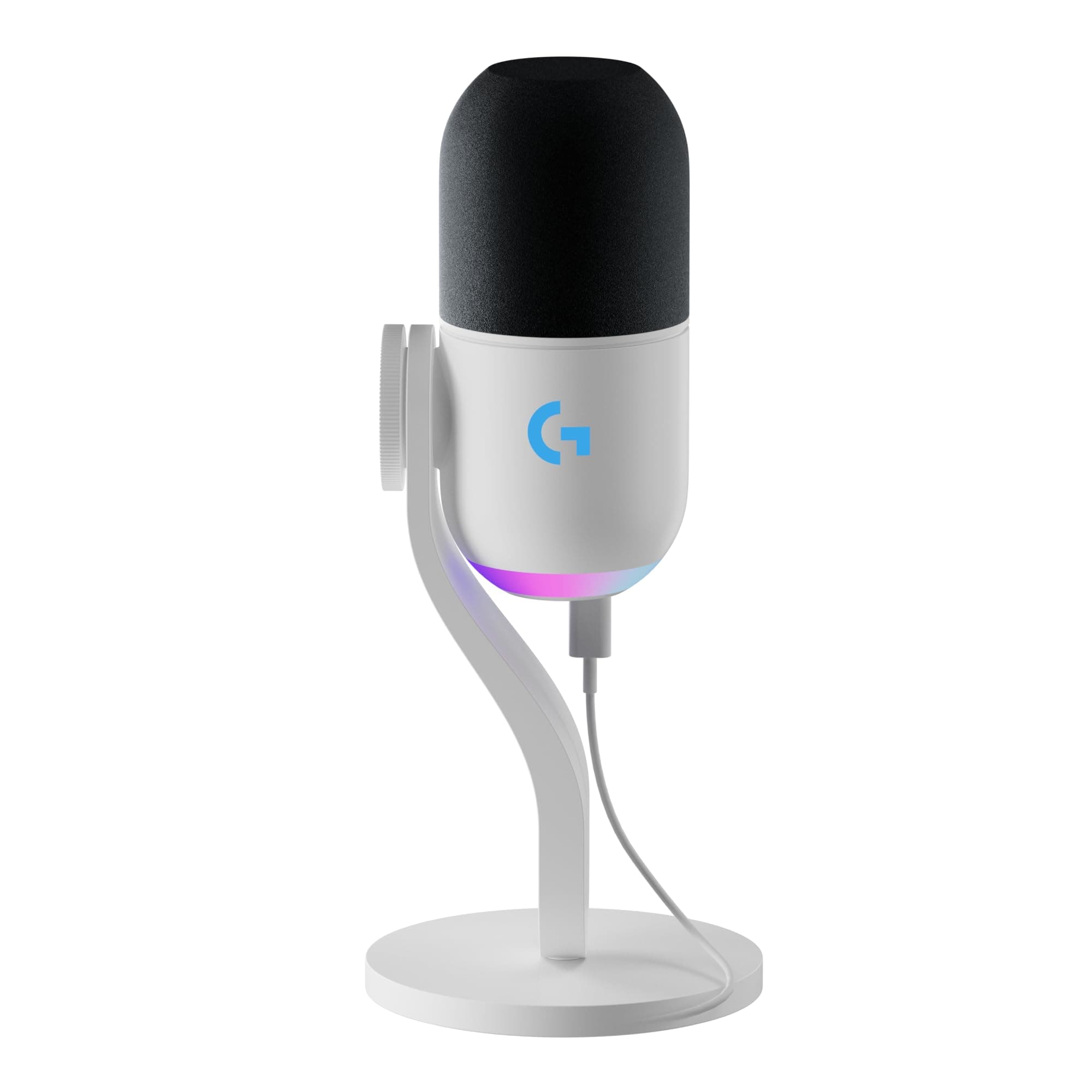Logitech G Yeti GX Dynamic RGB Gaming Microphone with LIGHTSYNC, USB Mic for Streaming, Supercardioid, USB Plug and Play for PC/Mac - White