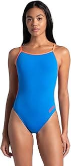ARENA Women's Performance Women's Team Solid Lace Back Swimsuit One Piece Bathing Suit One Piece Swimsuit