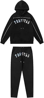 Embroidered Trapstar Tracksuit for Men and Women, Unisex Trapstar Shooters Suit, 2 Piece Sports Jogging Set Autumn Winter, Fleece Hooded Sweatshirt and Pants (Color : 8842 blue, Size : Large)