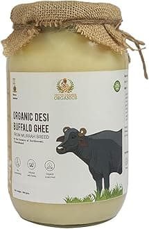 Proud Farmer Organics Buffalo Desi Ghee| Desi Bilona Ghee| 900 Grams Glass Bottle| Noni Ghee| Grass fed| Traditional Method| Improves Bone Health and Digestion |