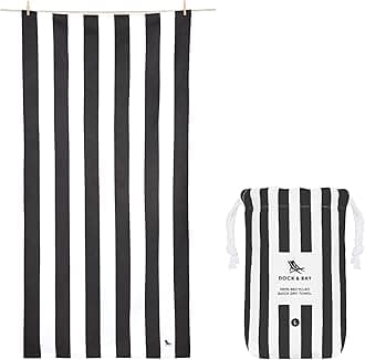 Dock & Bay Beach Towel - Quick Dry, Sand Free - Compact, Lightweight - 100% Recycled - Includes Bag - Cabana - Kamari Charcoal - Large (160x90cm, 63x35")
