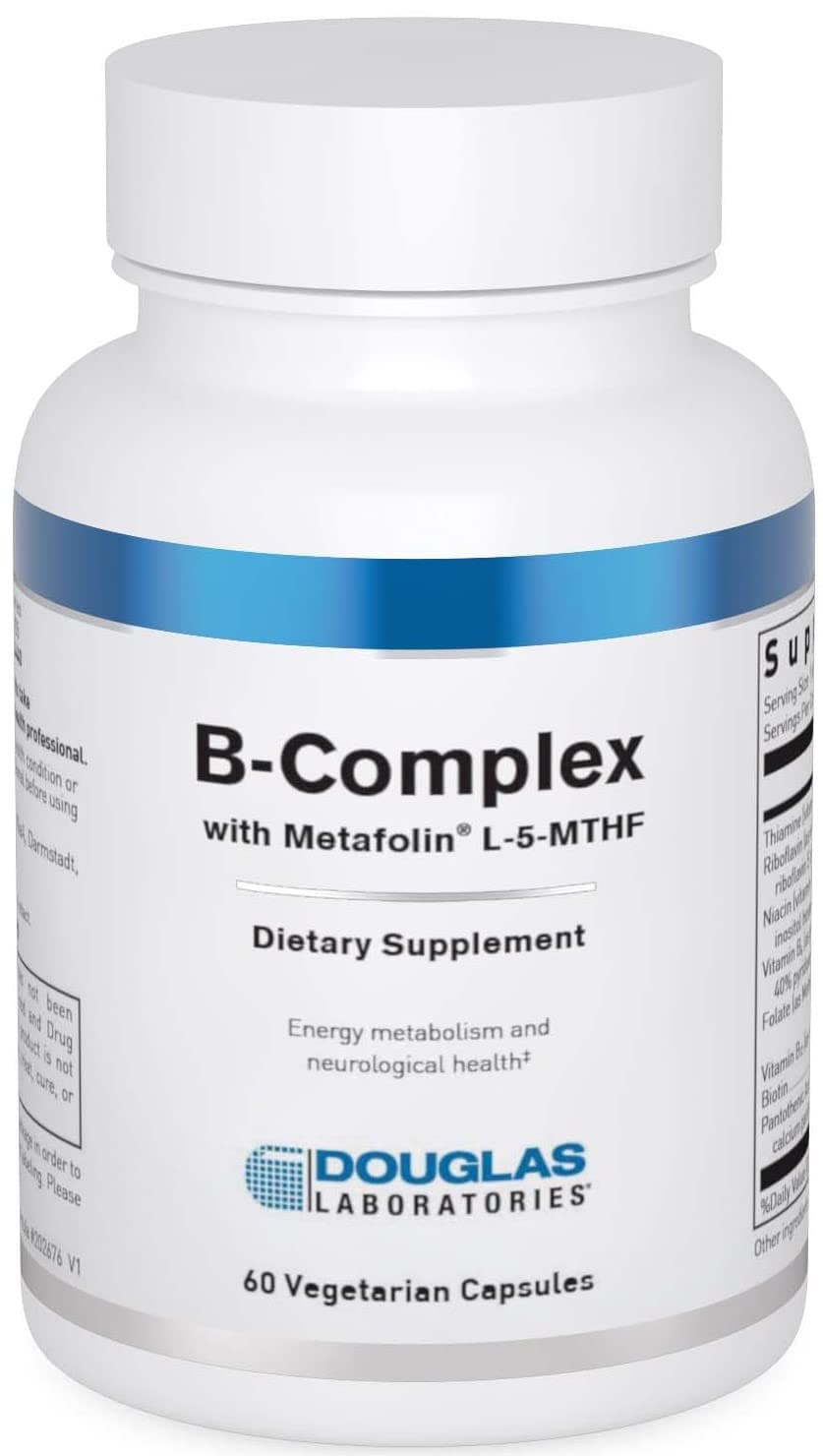 Douglas Laboratories B-Complex with Metafolin - Comprehensive B Vitamin Supplement - Energy & Brain Health Support* - With Folate, Biotin & Thiamin - Non-GMO - 60 Vegetarian Capsules