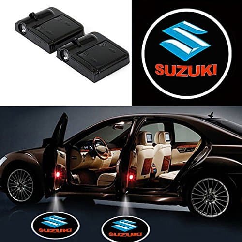 2Pcs Wireless Universal Car Projection LED Projector Door Shadow Light Welcome Light Laser Emblem Logo Lamps Kit No Drilling Required for Suzuki