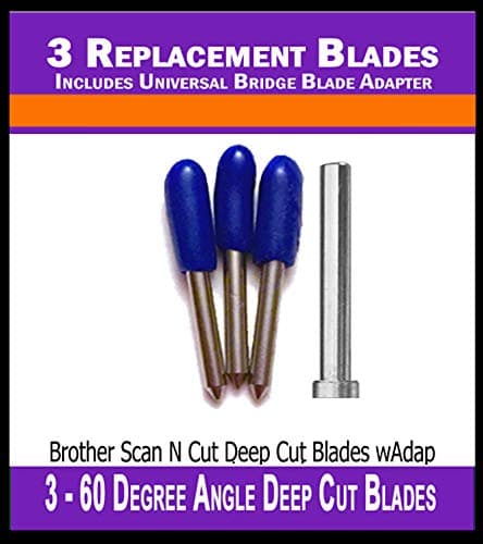 Brother Scan N Cut Replacement Deep Cut Cutting Blades, 3 blades deep cut 60 degree angle blade works in Scan and cut, scanncut 2