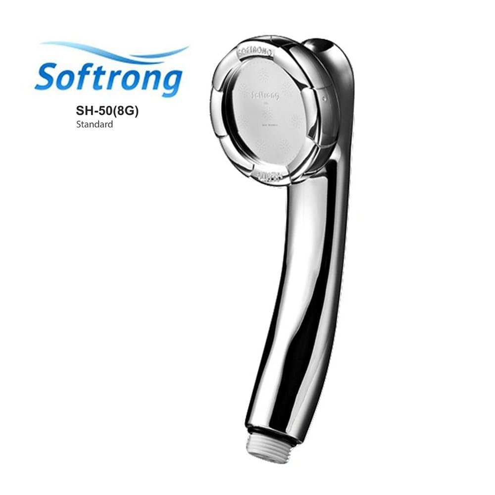 Softrong High Pressure Shower Head - Water Saving Soft Thin Stream /Semi permanent filter installed / High strength aluminum sour / SH-50 (8G)