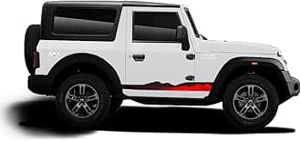 Explorer Edition Decal Made for Mahindra Thar | Side Decals | Colour - Everest White | Size - 15.5 x 7 cm