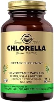 Solgar Chlorella 520 mg Vegetable Capsules - Pack of 100 - High Concentration of Chlorophyll - Helps Fight Cell Damage - Herbal Supplement - Kosher, Vegan and Gluten Free