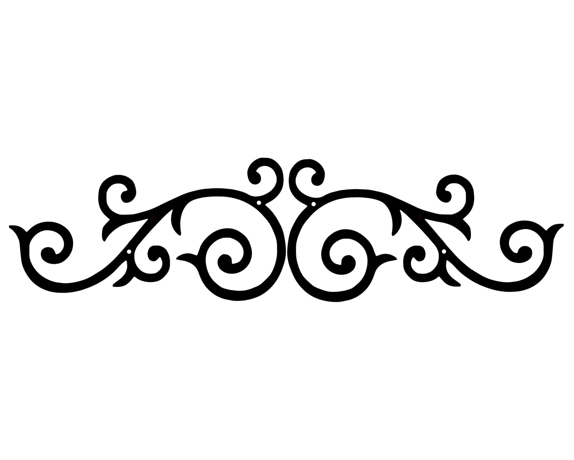 RESACO Metal Scroll Wall Decor Rustic Iron Wall Medallion Small Traditional Scroll Arts Accent Scroll Pair for Front Porch Above Door Hallway Entryway Living Room