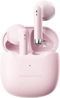 – Pink True Wireless Earbuds Bluetooth 5.3 with Microphone for Working Out Noise Canceling Blue Tooth Ear Buds Deep Bass TWS Wireless Earphones with Charging Case in Ear Headphone for iPhone Android