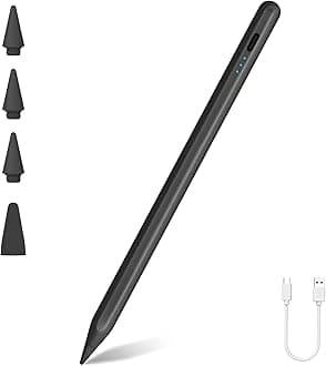 Pencil for Apple iPad 2025-2018, 2X Faster Charge & Palm Rejection Stylus Pen for iPad 11th/10th/9th-6th Generation, Air M2 M3 11"-13"/5/4/3, Pro M4 11"-13"/12.9", Mini A17 Pro/6/5 with Tilt Function