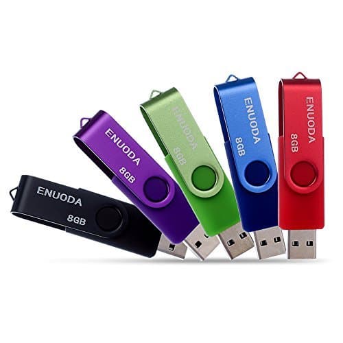 USB Flash Drive 8GB ENUODA USB Flash 2.0 Memory Sticks Storage Thumb U-Disk for Storing Music and Files (5Pcs Mixed Colors)