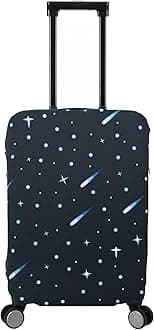 Travel Luggage Cover Protector Stretchy Washable Suitcase Cover With Zippers For 23-26 Inch Luggage (M, Black, Starrysky)