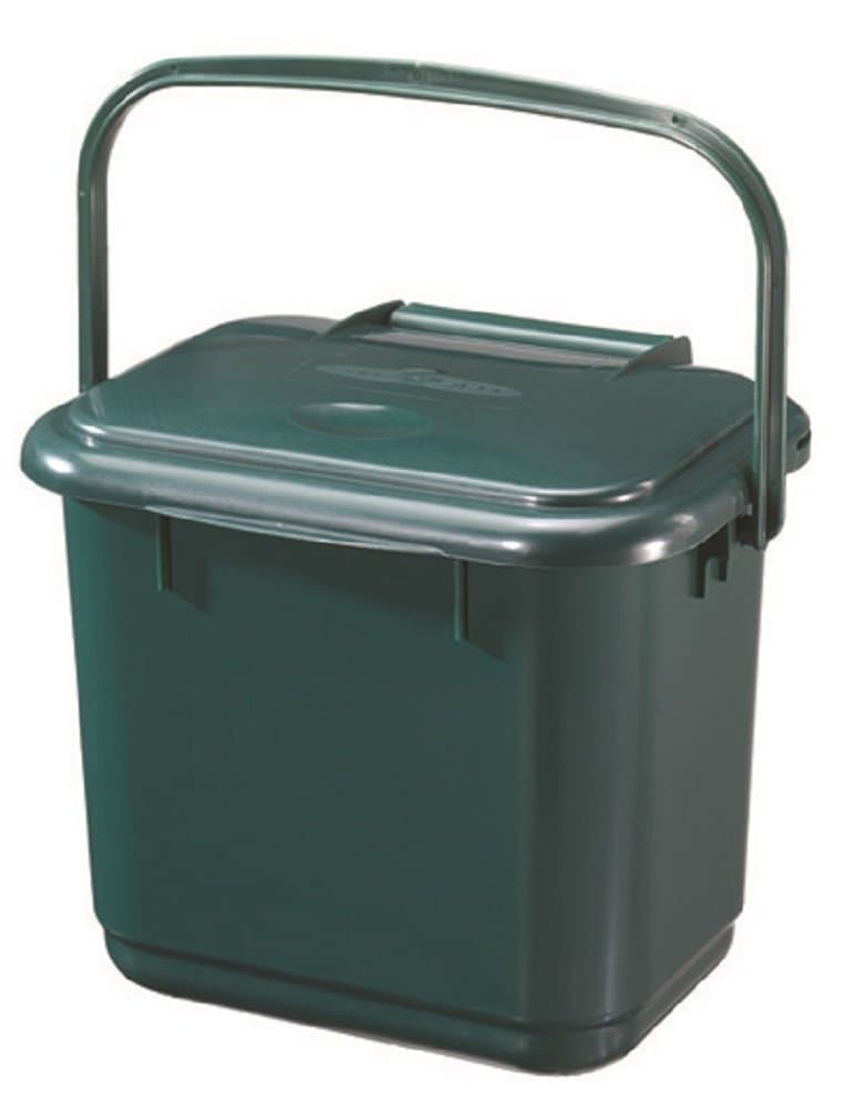 5 LITRE KITCHEN CADDY COMPOST FOOD WASTE BIN GREEN WITH HANDLE (CADDY)