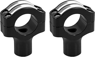 HDBUBALUS 1.25'' Motorcycle Handlebar Riser Handle Bars Clamp Mount Fit For Harley Sportster Road King Dyna Softail (Color: Black&White)