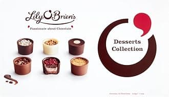 Lily O'Brien's Desserts Collection 210g - 16 Assorted Chocolates from 6 dessert inspired recipes - Present, Sharing Box, Celebration, Well done, Birthday, Mothers Day, Thank you