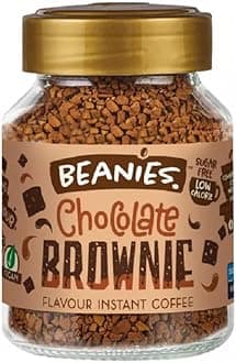 BEANIES Flavoured Instant Coffee Powder Chocolate Brownie Hot & Cold Coffee Makes 25 Cups 100% Arabica Light Roasted Coffee Sugar Free 50g. Bottle (Chocolate Brownie)