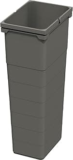 NINKA 5075.90 42514 Waste Bin 32 litres with Handles for Waste Bin Plastic Dark Grey Silver 32 L