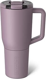 Müv 1L Coffee Travel Mug with Handle | 100% Leakproof Thermal Cup for Hot & Cold Drinks | Stainless Steel Insulated Flask | Reusable Tumbler for Commuting & Outdoors (Lilac Dusk)