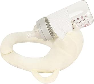 Baby Bottle Feeding Support Pillow, Independent Feeding Pad, Hands-Free Nursing Support (Light Yellow)