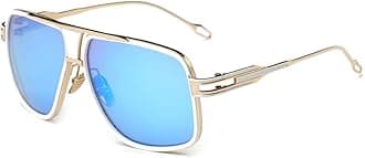 DollgerSunglasses for Men Oversize Classic Black Shades Goggle Retro Gold Alloy Frame Sun Glasses