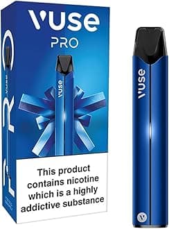 Vuse Pro Vape Kit, Slim Design, Fast Charging, Splash-Resistant, reusable, rechargeable & refillable vape, compatible with Vuse ePod 2 vape pods (Sold Separately), Blue