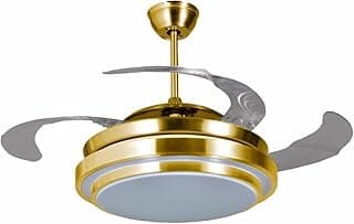 MODI 220V LED Ceiling Light with Fan Adjustable 3 Color with Remote Control Gold Color | LED Fan for Home and Office