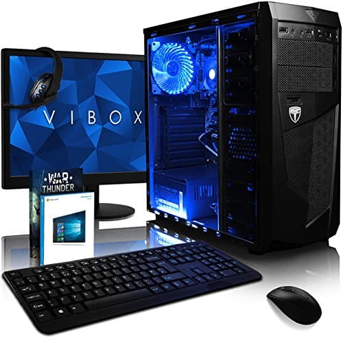 Vibox Vision Package 2 Gaming PC - with Warthunder Game Bundle, 21.5" HD Monitor, Gamer Headset, Keyboard & Mouse Set (3.7GHz AMD A4 Dual Core Processor, Radeon HD Graphics Chip, 1TB Hard Drive, 8GB RAM, AvP Mamba Blue LED Case, No Operating System)