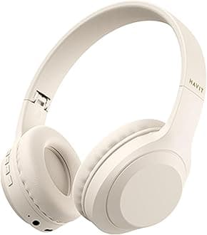 Havit Wireless Bluetooth Over-Ear Headphone, Beige - Bluetooth 5.1, Long Battery Life, 30 mins Charging Time, 9H Playtime, Excellent Sound Quality, Bluetooth/AUX Mode, Foldable Design & Lightweight
