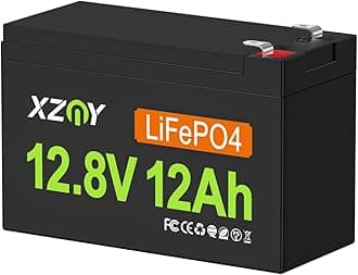 XZNY Compact 12V 12Ah Lithium Battery, Rechargeable 12V LiFePO4 Battery Built-in 20A BMS, 12 Volt Deep Cycle Battery Perfect for UPS System, Replacement SLA, Ham Radio, Water Pump,Solar System,Scooter