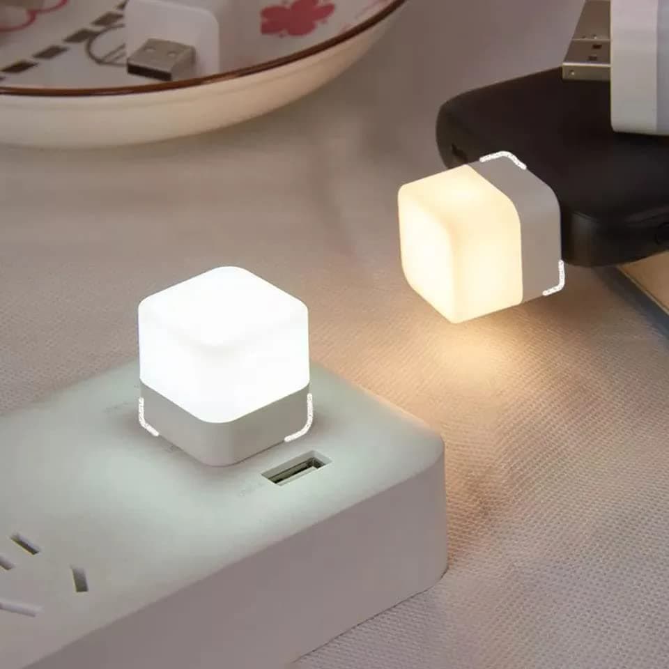 Mini USB LED Light, Flexible USB Ambient Light, Mini LED Light, Portable Car Bulb for Bedroom, Bathroom & Kitchen Use | Plug in Night Light Bulb (Warm White)