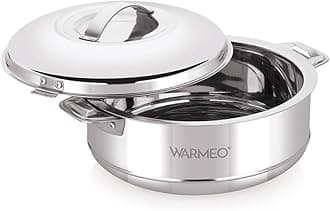 WARMEO Stainless Steel Steam Insulated Casserole 7500ml (7.5 Liter), Colour Silver