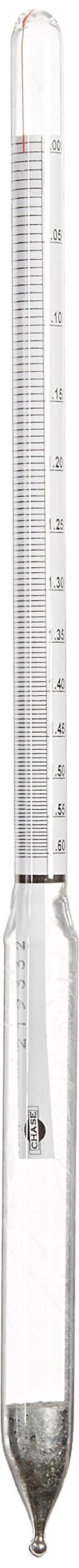 Chase Instruments 1986 Heavy Liquid Specific Gravity Hydrometer, 1.000-1.600mm Graduation Range, 0.002mm Interval