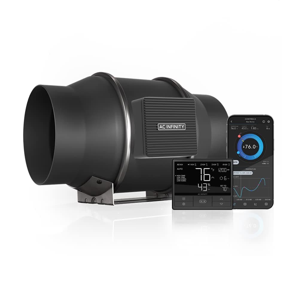 AC Infinity CLOUDLINE T6, Quiet Inline Duct Fan System with Temperature and Humidity Controller, 6-Inch